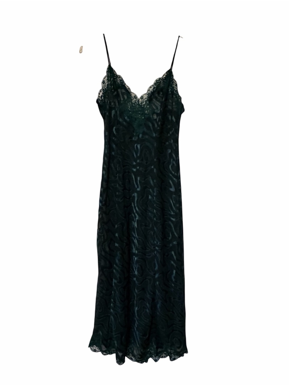 Victoria’s Secret Y2K Green Lace Maxi Slip Dress Gothic Coquette